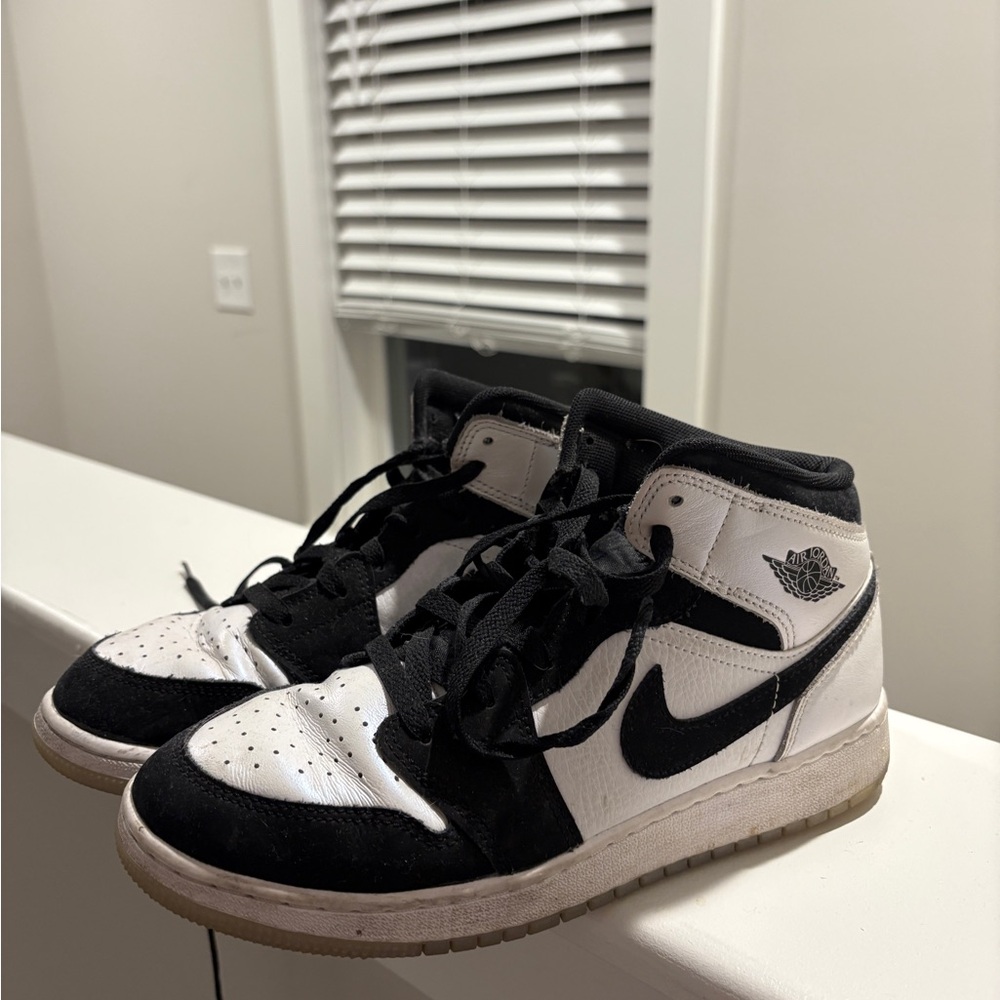 Black and White High-Top Sneakers